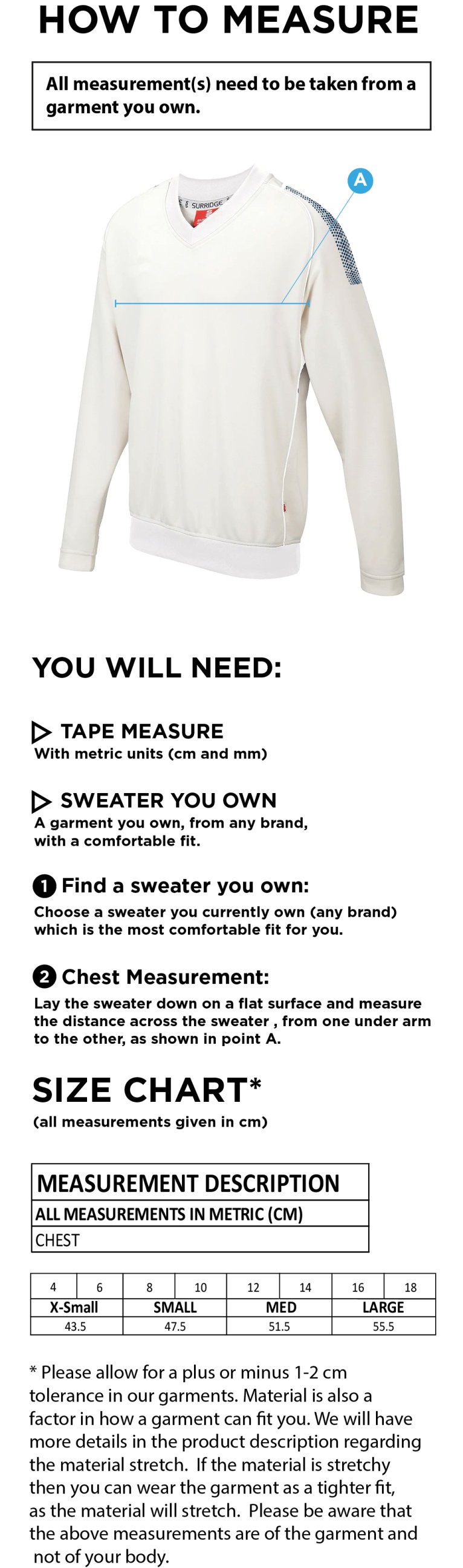 MUNICH CC BLAST LONG SLEEVE WOMEN'S SWEATER - Ivory - Size Guide