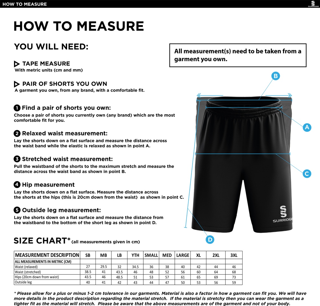 Munich CC - Blade Shorts - Size Guide